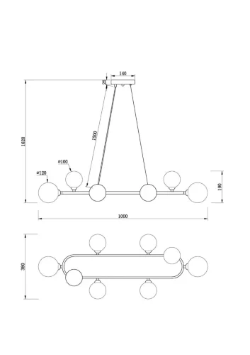 Подвесной светильник Freya FR5222PL-08B (Черный) - фото 3