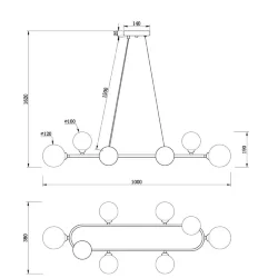 Подвесной светильник Freya FR5222PL-08B (Черный)