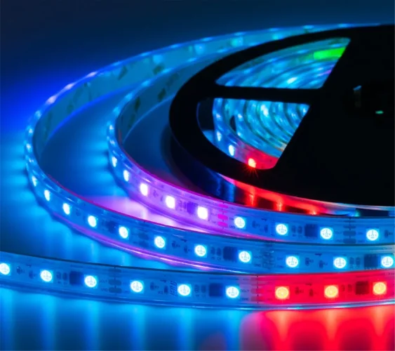 Лента светодиодная герметичная ELFLED 300SMD, 12В, IP66, 5м, RGB SPI WS2811 - фото
