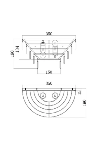Настенный светильник (бра) Mazzo E14х2 40Вт (Золото) - фото 5