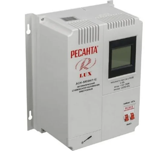 Стабилизатор напряжения АСН-5000 Н/1-Ц Lux 1ф 5кВт настен. IP20 Ресанта 63/6/16 - фото