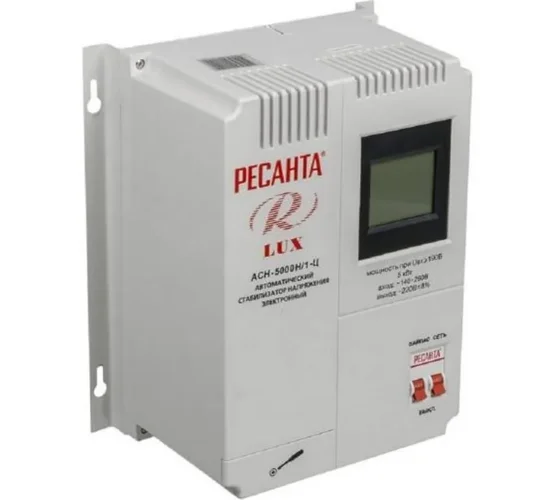 Стабилизатор напряжения АСН-5000 Н/1-Ц Lux 1ф 5кВт настен. IP20 Ресанта 63/6/16 - фото