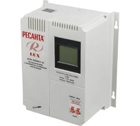 Стабилизатор напряжения АСН-5000 Н/1-Ц Lux 1ф 5кВт настен. IP20 Ресанта 63/6/16 - фото 3