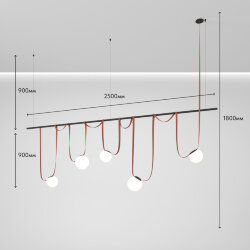 Комплект ременной трековой системы Belty на штанге Rod, Denkirs DK55SET08-01-BR