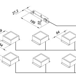 Универсальный офисный светодиодный светильник Грильято комплект 6 шт 48 Вт IP44 100x100x40 мм 6000K Призма