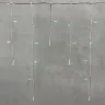 Гирлянда Бахрома на Батарейках 3 х 0,5 м Аква, 100 LED, Провод Прозрачный Силикон, IP65. Фото 1.