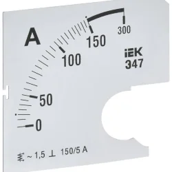 Шкала сменная для амперметра Э47 150/5А-1.5 72х72мм IEK IPA10D-SC-0150