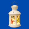 ULD-L1220-012-TTB-WW WHITE Фонарь со светодиодной гирляндой внутри, на батарейке в комплект не входит, 12 светодиодов, Теплый белый свет, Режим мерцания, Белый корпус, 12x20 см. - фото 1