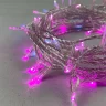 Гирлянда Нить 10м Розовая с Мерцанием Белого Диода 24В, 100 LED, Провод Прозрачный ПВХ, IP54. Фото 2.