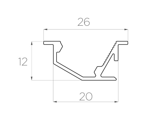 Профиль врезной алюминиевый LC-LPV-1226-2 Anod - фото 2