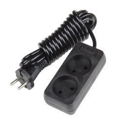 S-CD2-3 BLACK Удлинитель серии Standart, шнур 3м., 2 гнезда, б-з, Черный.
