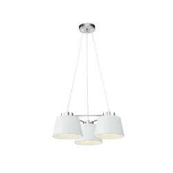 Светильники серии Barbara словно парят над помещением. Этот эффект достигнут благодаря светлому цвету арматуры и плафонов. Арматура и плафоны сделаны из металла. Цвет арматуры - хром, а плафоны окрашены порошковым способом в белый цвет. (Хром)