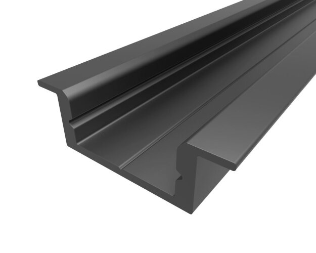 Профиль чёрный врезной алюминиевый анодированный LC-LPV-0722-2 - фото