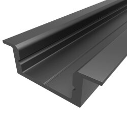 Профиль чёрный врезной алюминиевый анодированный LC-LPV-0722-2