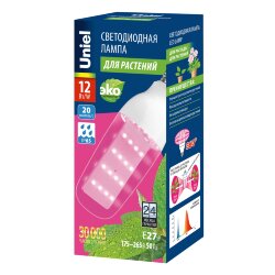 LED-B82-12W-SPBR-E27-CL PLP33WH Лампа светодиодная для растений, Форма DOUBLESIDE, прозрачная, Спектр для рассады и досвечивания в период роста