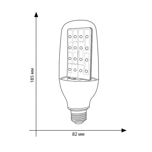 LED-B82-12W-SPBR-E27-CL PLP33WH Лампа светодиодная для растений, Форма DOUBLESIDE, прозрачная, Спектр для рассады и досвечивания в период роста - фото 8