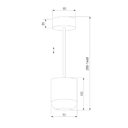 Подвесной светодиодный светильник 15W 4000K чёрный 50249 LED (064202)