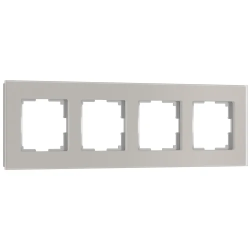 Рамка из стекла на 4 поста Senso дымчатый soft-touch W0043117 - фото