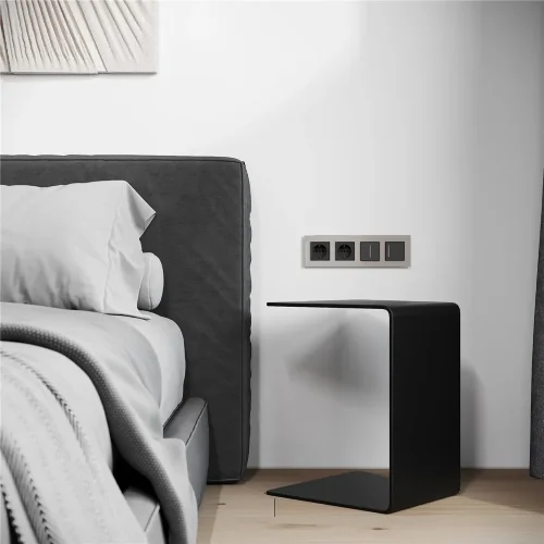 Рамка из стекла на 4 поста Senso дымчатый soft-touch W0043117 - фото 3