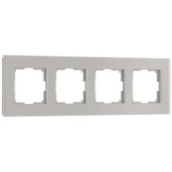 Рамка из стекла на 4 поста Senso дымчатый soft-touch W0043117