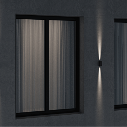 'Настенный уличный светильник Квадратум 8 Вт, 2х24°, 220–240 В, 3000K (теплый белый), IP65, фасадный, GW-BR2-GR-8-WW 046078