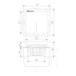 Выключатель одноклавишный с подсветкой (Hammaer серебряный) W1210106