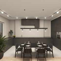 Акцентный светильник SMART MOON 12W DIM 3000K-6000K, черный, алюминий, акрил, Denkirs DK8055-BK