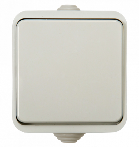 Выключатель одноклавишный AQUA белый полугерметичный 3100 IN HOME - Фото