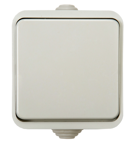 Выключатель одноклавишный AQUA белый полугерметичный 3100 IN HOME - Фото