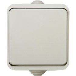 Выключатель одноклавишный AQUA белый полугерметичный 3100 IN HOME