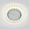 DLS-L155 GX53 GLASSY-CLEAR 3D Светильник декоративный встраиваемый, серия Luciole, Без лампы, цоколь GU5.3, Доп, светодиодная подсветка 4Вт, Металл-стекло, Зеркальный-Прозрачный, эффект 3D - фото 2