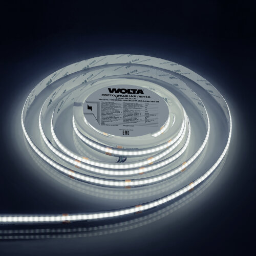Светодиодная лента WOLTA WLSCOB-19W/RGBW-6500/24H784-01 COB 19Вт RGB+6500К 24B IP20 900лм/м 784led/м 12мм - фото 2.