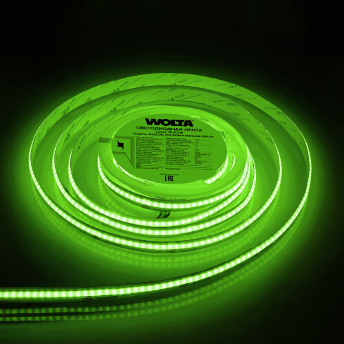 Светодиодная лента WOLTA WLSCOB-19W/RGBW-6500/24H784-01 COB 19Вт RGB+6500К 24B IP20 900лм/м 784led/м 12мм - фото 4.