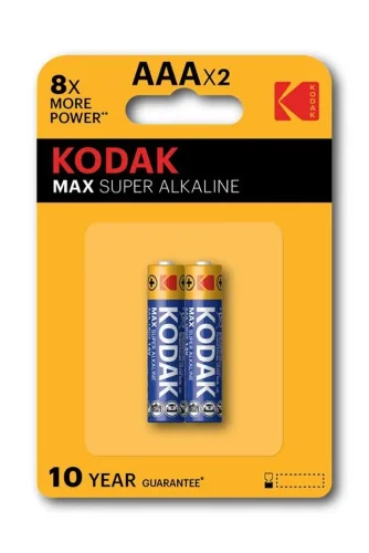 Элемент питания алкалиновый AAA/LR03 1.5В MAX SUPER Alkaline (блист.2шт) KODAK Б0005132 - фото