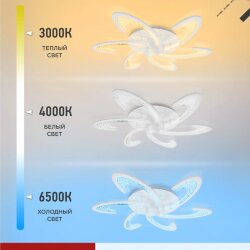 Светильник светодиодный ELEGANT ORBIT 90Вт 230В 3000-6500K 725х635х90мм c пультом ДУ белый IN HOME