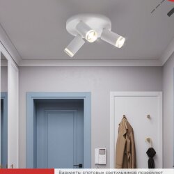 Светильник потолочный НПБ СПОТ-3RxGU10-AR-WH под GU10 с круглой базой белый IN HOME