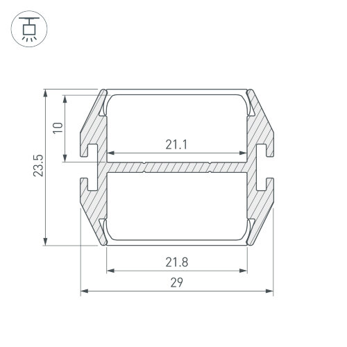 Профиль PLS-LOCK-DUAL-2000 ANOD (Arlight, Алюминий) - фото 3