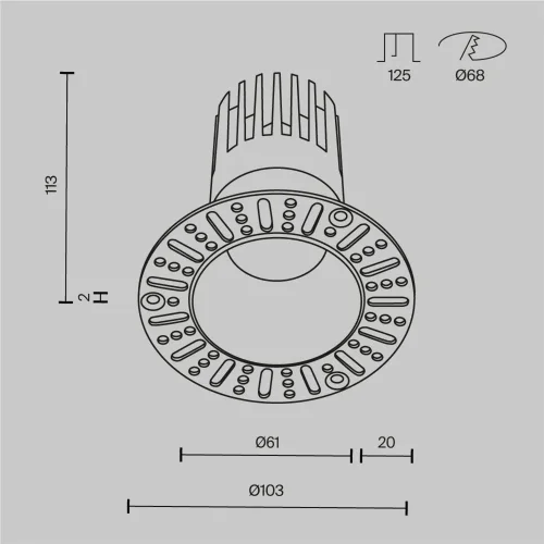 Встраиваемый светильник Dip Hight+ 4000K 15Вт 50° (Белый) - фото 12