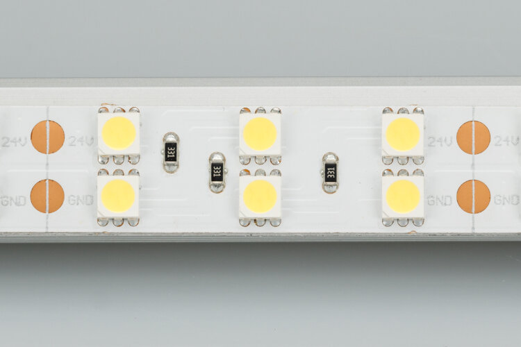 Светодиодная лента RT 2-5000 24V Day4000 2x2 (5060, 600 LED, LUX) (Arlight, 28.8 Вт/м, IP20) - фото 2
