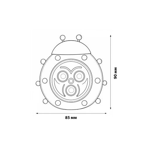 DTL-354 Божья Коровка-Yellow-3LED-3AAA Cветильник-ночник Божья Коровка.питание от 3-х батареек AAA в комплект не входят, Цвет -желтый, Упаковка блистер - фото 6