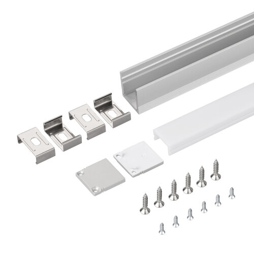 Профиль с экраном SL-SLIM20-H20-2000 ANOD+OPAL (Arlight, Алюминий) - фото 2