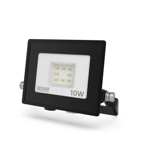 Прожектор светодиодный Elementary 10Вт 6500К IP65 850лм 200-240В ДО PROMO G2 черн. GAUSS 613100310P - фото