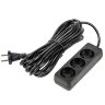 S-CU3-7 BLACK Удлинитель серии Ultra, шнур 7м., 3 гнезда, 10A, б-з, Черный, TM Uniel - фото 1