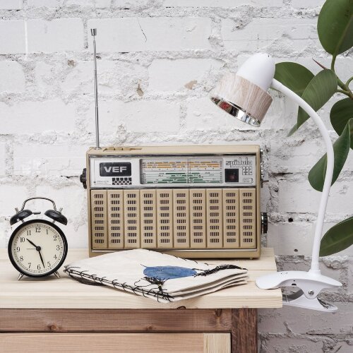 TLD-557 Brown-LED-350Lm-5500K-Dimmer Светильник настольный прищепка, 5W, Сенсорный выключатель, Коричневый - фото 2