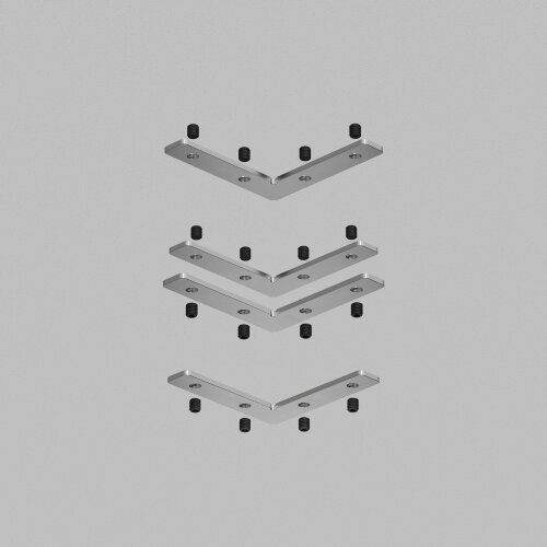 TR2019-AL Комплект угловых соединителей трека SLOTT, алюминий.