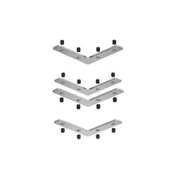 Комплект угловых соединителей трека SLOTT, алюминий, Denkirs TR2019-AL