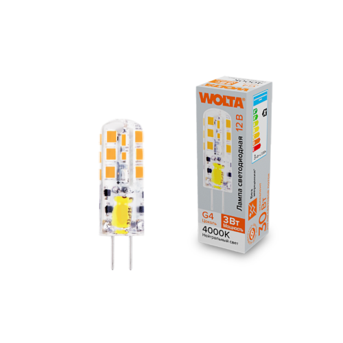 Светодиодная лампа WOLTA WSTD-JC-12V3W4KG4-S 3Вт 4000K G4 - фото 1.