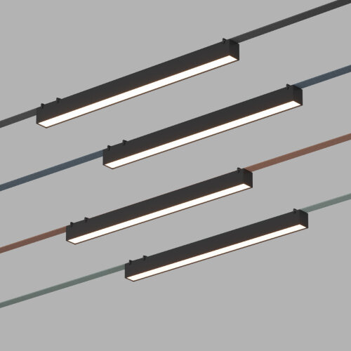 DK5676-BK Cветильник для трека-ремня Belty Smart, серия Linear, со светодиодом, L642*W40*H45мм, 48V DC, 24W, RA90, 120°, 2700-6500K, IP20, черный, алюминий. Фото 2