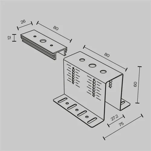 Крепеж для установки шинопровода Exility в деревянный потолок (Серебро) - фото 5