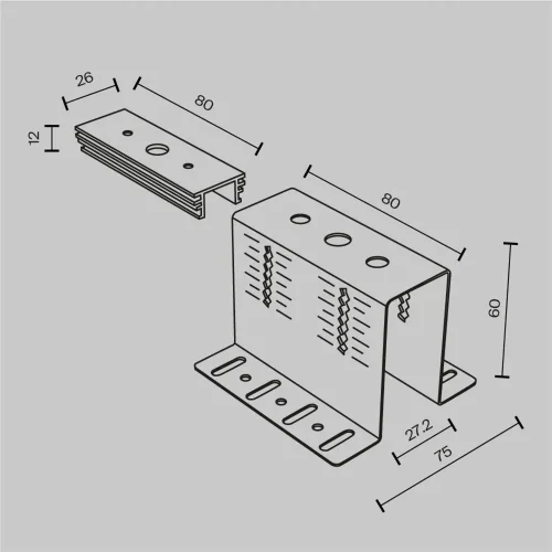 Крепеж для установки шинопровода Exility в деревянный потолок (Серебро) TRA034HCB - фото 6